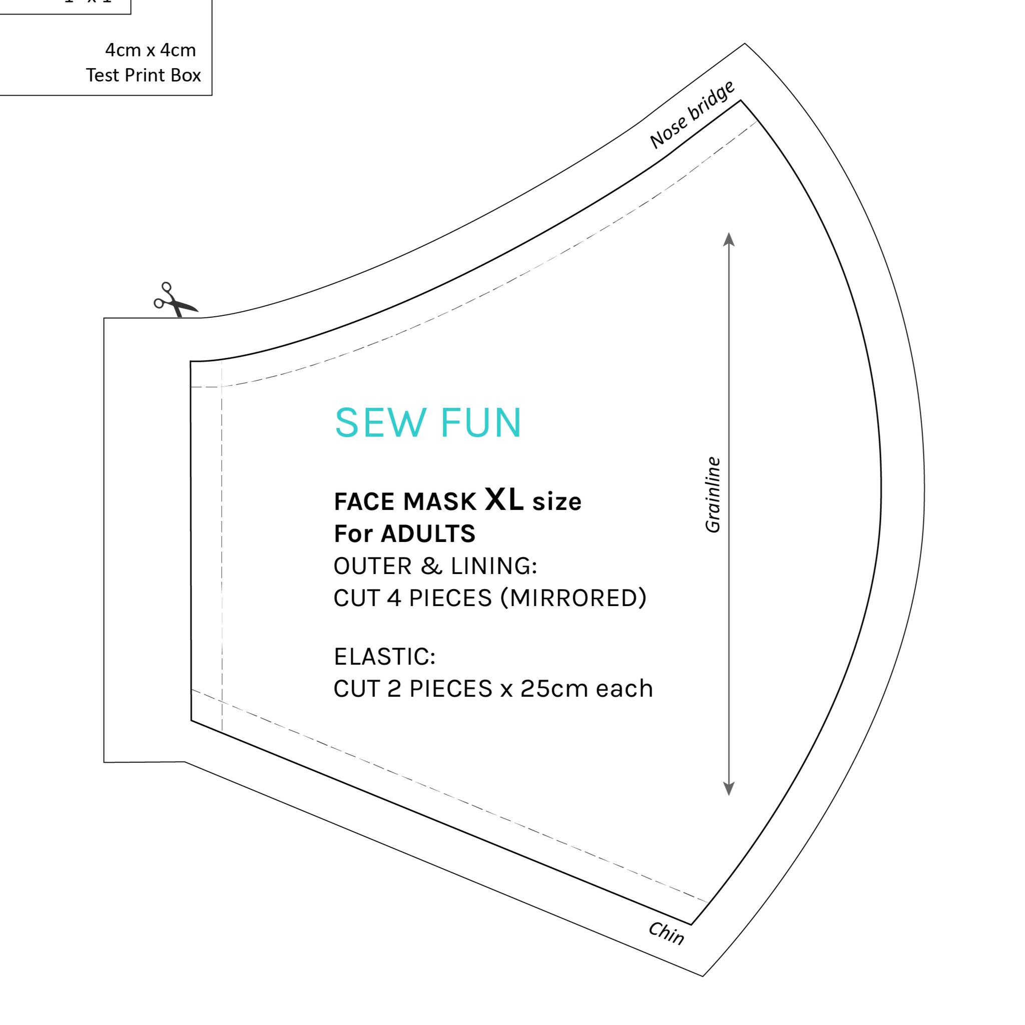 SEW FUN Face Mask Pattern (sizes XS to XL)